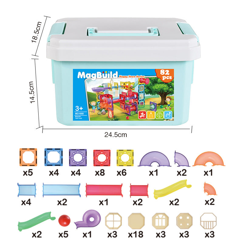 Magnetic Tile Marble Run