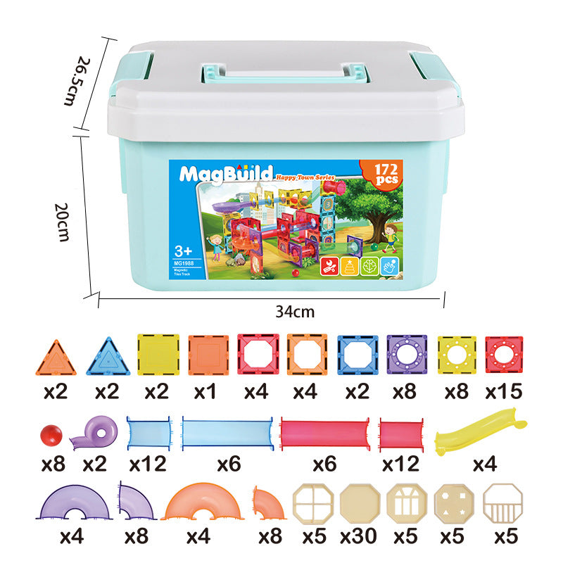 Magnetic Tile Marble Run