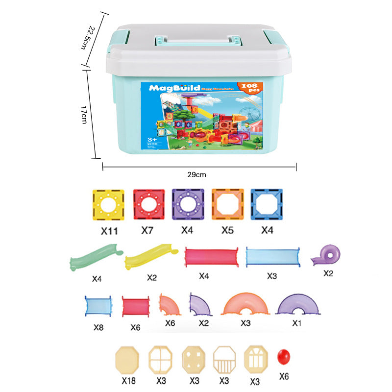 Magnetic Tile Marble Run