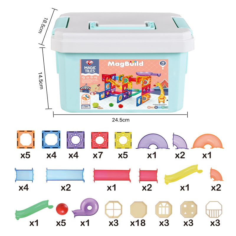 Magnetic Tile Marble Run