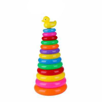 Torre apilable de donuts de colores