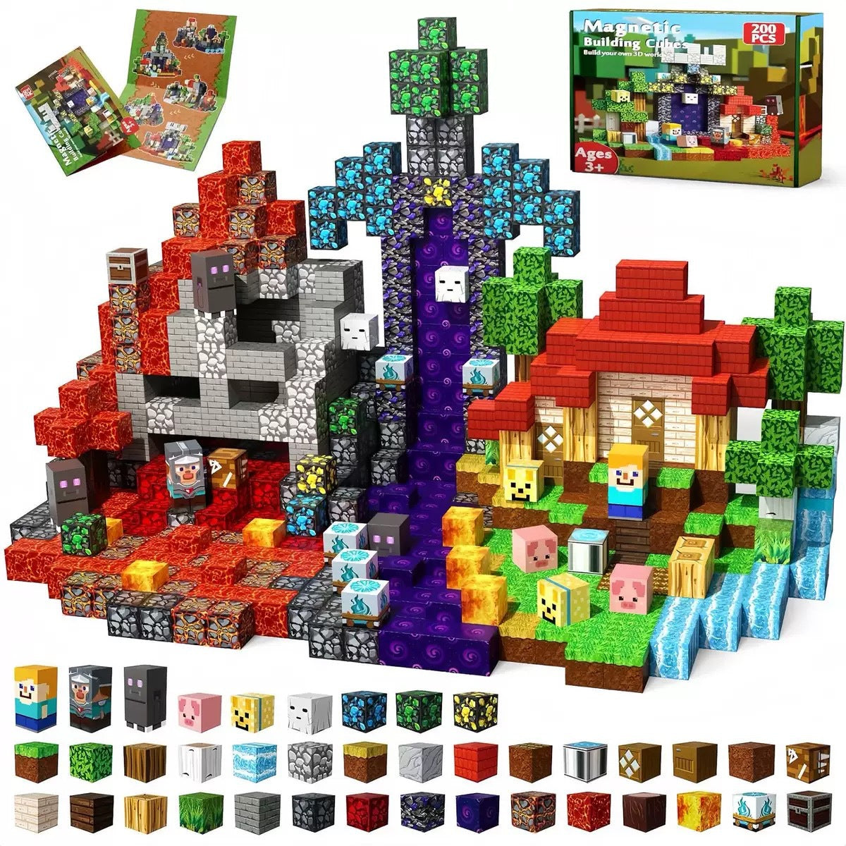 Minecraft Mini World Magnetic Blocks
