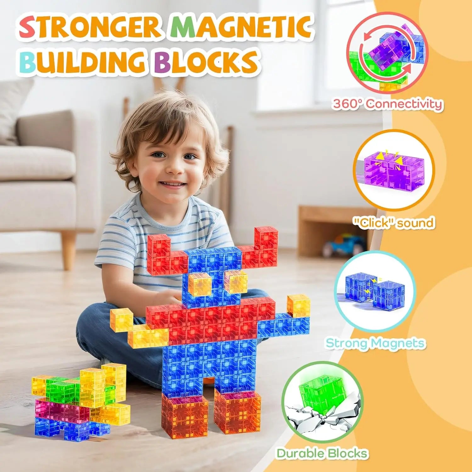 Rainbow Magnetic Blocks Set