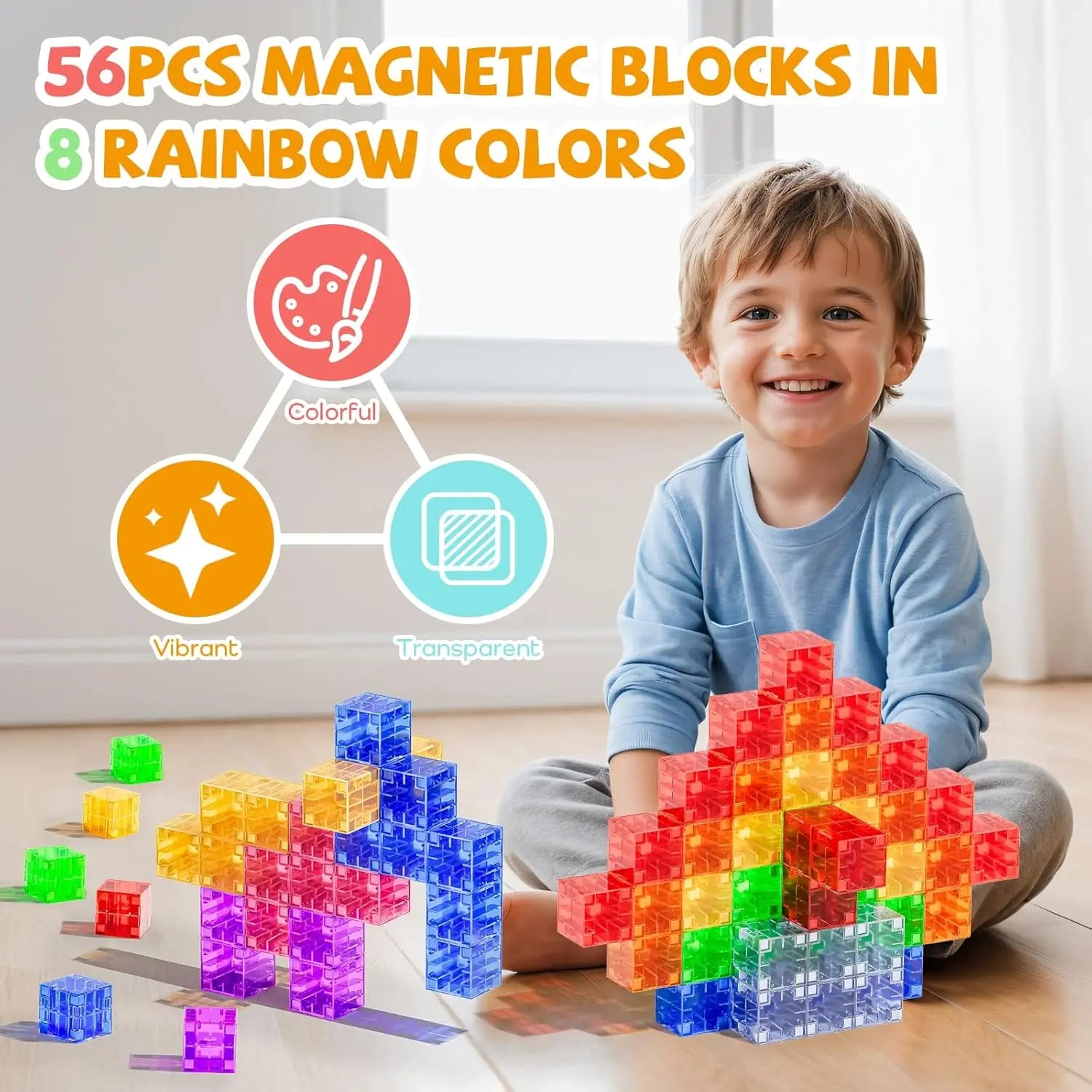 Rainbow Magnetic Blocks Set