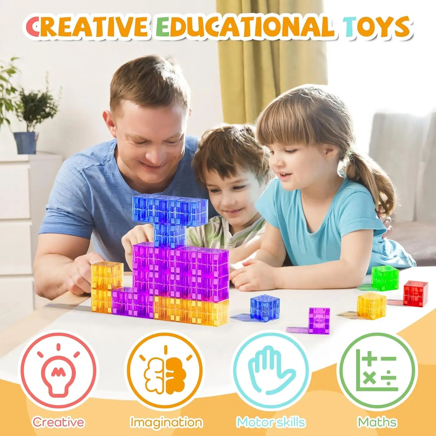 Rainbow Magnetic Blocks Set