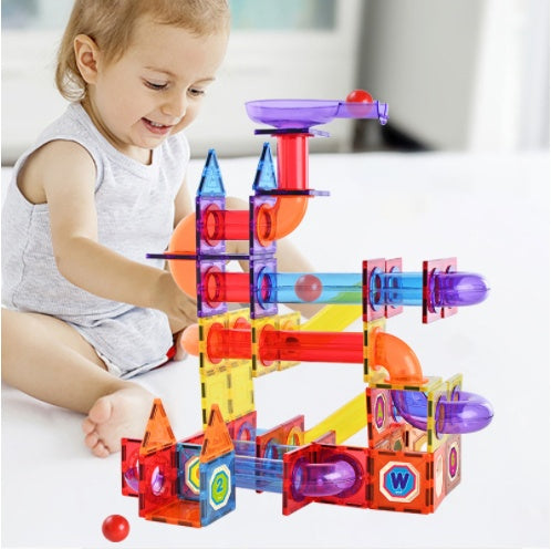 Magnetic Tile Marble Run